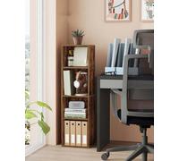 LEDREM Custos Collection - Bookshelf, 4-Tier Cube Bookcase, Storage Shelving Unit, Display Shelf, Open Compartments, 24 X 30 X 106 Cm