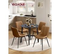 LEDREM Dining Table, Round Kitchen Table, For Living Room, Office, 80 X 75 Cm (Dia. X H), Industrial Style