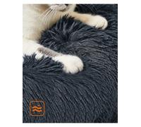 Feandrea Dog Bed, Donut Cat Bed, Fluffy Calming Pet Bed with Removable, Washable Cover, Soft Long Plush, 60 cm, Dark Grey PGW038G02