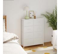 Ledrem Drawer Storage Unit, Chest Of Drawers For Bedroom, Closet, 8 Drawers, Cloud White