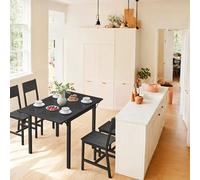 Ledrem Drop Leaf Dining Table, For Small Spaces, Extendable, For 2-4 People, Ebony Black And Black