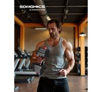 LEDREM Dumbbell Sets, 10 Kg, 20 Kg, 30 Kg Weights Each With Connecting Bar, Hexagon, Adjustable Weight Plates