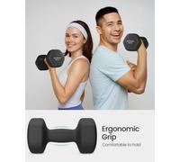 LEDREM Dumbbells Set Of 2 Dumbbells Hexagon Neoprene Coating Strength Training Workout Fitness Training Home