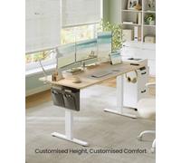 Electric Height Adjustable Standing Desk With Memory Settings, Golden Oak