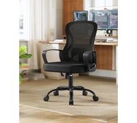 LEDREM Ergonomic Office Chair, Mesh Swivel Desk Chair With Lumbar Support, Rocking Function, Armrests, For Home Office, Bedroom