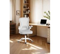 LEDREM Ergonomic Office Chair, Mesh Swivel Desk Chair With Lumbar Support, Rocking Function, Flip-Up Armrests, For Home Office, Bedroom