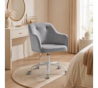 Ledrem Ergonomic Office Chair, Velvet Swivel Desk Seat, Adjustable Height, 60.8 X 58 X 86-96 Cm, Grey