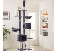 LEDREM Floor-To-Ceiling Cat Tree, 2.4-2.6 M, Cat Tower, Smoky Grey