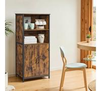LEDREM Freestanding Storage Cabinet, Cupboard, Bookcase,with An Adjustable Shelf, Steel Frame, For Living Room, Kitchen