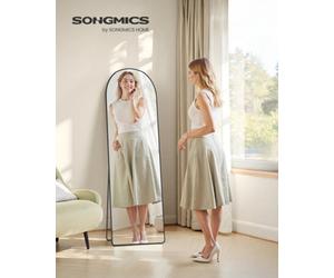 LEDREM Full Length Mirror, Arched Full Body Floor Mirror With Stand, Aluminium Alloy Frame, Tempered Glass, For Bedroom, Living Room