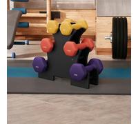 LEDREM Hex Dumbbells Set With Stand, 2 X 1 Kg, 2 X 1.5 Kg, 2 X 2 Kg, Hand Weights With Neoprene Matte Finish