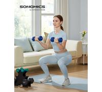LEDREM Hex Dumbbells Set With Stand - 2 X 1 Kg, 2 X 3 Kg, 2 X 5 Kg, Neoprene Matte Finish, Hand Weights For Home Exercise