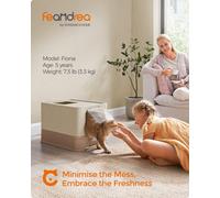 LEDREM Hidden Cat Litter Box, Cat Litter Tray With Hood, Slide-Out Tray, Scoop, Brush, Spacious For Large Cats