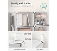 LEDREM Interlocking Shoe Rack, Plastic Shoe Storage Cabinet, 10-Slot Modular Storage Organiser Unit