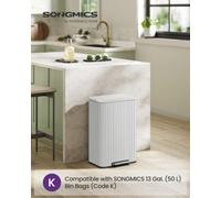 LEDREM Kitchen Bin, 13 Gallon (50 L) Waste Bin With Pedal, Soft-Close Lid, And Removable Inner Bucket, Steel