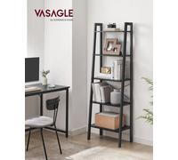 LEDREM Ladder Shelf, 5-Tier Bookshelf, Storage Rack, Bookcase, For Living Room, Kitchen, Bedroom