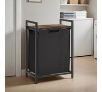 LEDREM Laundry Basket, Laundry Hamper, Pull-Out And Removable Liner Bag, Shelf, Metal Frame, 65 L, 50 X 33 X 72 Cm