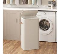 SONGMICS Laundry Basket, 100 L Laundry Hamper, with Lid and Handles, Removable Liner, Easy Assembly, 42 x 32 x 75 cm, Cappuccino Beige LCB811LH01