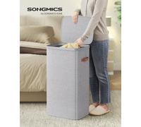 LEDREM Laundry Basket, Laundry Hamper, With Lid And Handles, Removable Liner, Easy Assembly, Grey