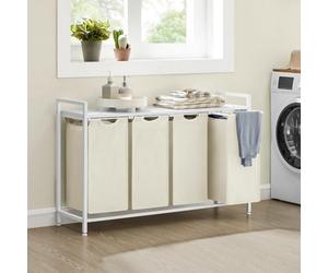 Ledrem Laundry Hamper, Laundry Basket, Laundry Sorter With 4 Pull-Out And Removable Bags, Metal Frame, 4 X 10.6 Gallons (40L)
