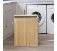 LEDREM Laundry Hamper With Lid, 100 L Bamboo Laundry Basket, Removable Machine Washable Hamper Basket, With Handles, For Laundry Room
