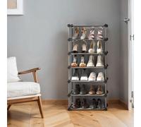 LEDREM Lpc010G01 Shoe Cabinet With 10 Compartments, Modular Plastic Shelf, Shoe Box, With Door, Mallet Storage,