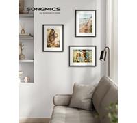 LEDREM Picture Frames, Photo Frames For 8X12 Photos, Wall Hanging, Mdf Board, No-Trace Nails Included, Set Of 3, Black