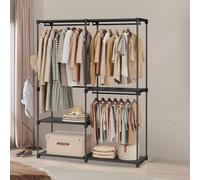 Ledrem Portable Closet, Freestanding Closet Organiser, Clothes Rack With Shelves, Hanging Rods, Storage Organiser, For Cloakroom