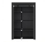 Portable Wardrobe with Fabric Cover, Black