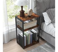 Record Player Stand, 3-Tier Side Table, Vinyl Record Storage up to 100 Albums, End Table for Living Room, Bedroom
