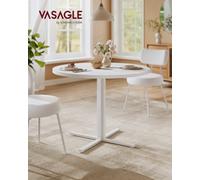 LEDREM Round Dining Table, Small Kitchen Table For 4 People, Farmhouse Style, Water-Resistant Surface