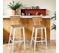 LEDREM Set Of 2 Bar Height Stools, Bar Stools, Tall Barstools With Back, Counter Bar Chairs For Kitchen Island, Steel Frame