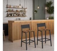 Ledrem Set Of 2 Dining Chairs, Bar Stools For Kitchen, Living Room, Industrial