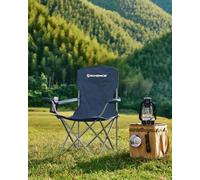 LEDREM Set Of 2 Folding Camping Chairs, Comfortable, Heavy Duty Structure, Outdoor Chair With Cup Holder,twilight Blue