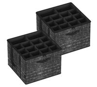 LEDREM Set Of 2 Shoe Organisers For Closet, Fits 16 Pairs Each, Shoe Storage Bins, Fabric Containers With Handles And Clear Cover