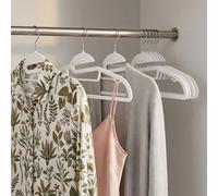 LEDREM Set Of 20 Plastic Hangers, Coat Hangers With U-Shaped Opening, Non-Slip, Space-Saving, 0.5 Cm Thick, 41.5 Cm Long, White
