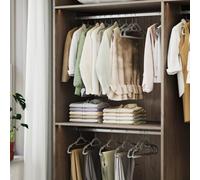 LEDREM Set Of 50 Clothes Hangers, Non-Slip Plastic Hangers, Space-Saving Coat Hangers, 0.5 Cm Thick, 42 Cm Long, Light And Dark Grey