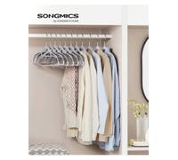 LEDREM Set Of 50 Clothes Hangers, Non-Slip Plastic Hangers, Space-Saving Coat Hangers, 0.5 Cm Thick, 42 Cm Long