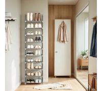 LEDREM Shoe Rack, 10-Tier Metal Shoe Storage Organiser, Customisable Design, Metal Frame, Space-Saving Rack, For Dressing Room