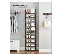 LEDREM Shoe Rack, 10-Tier Metal Shoe Storage Organiser, Customisable Design, Metal Frame, Space-Saving Rack, For Dressing Room, Hallway