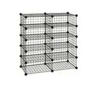 LEDREM Shoe Rack,rectangular Cube Organiser,modular Diy Storage Shelf Unit,for Each Compartment,metal Wire Interlocking Wardrobe