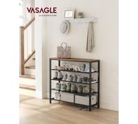 LEDREM Shoe Rack, Shoe Storage Organiser With 4 Mesh Shelves And Large Surface For Bags, Shoe Shelf For Entryway
