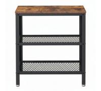 LEDREM Side Table, Console Table, 2 Shelves Mesh Shelves, For Hallway, Living Room, Bedroom, Office, Space Saving, Easy Assembly