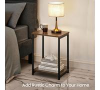 Ledrem Side Table, Small End Table, Nightstand For Living Room, Bedroom, Office, Bathroom, Rustic Brown