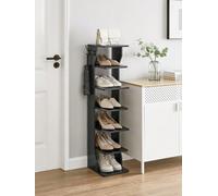 LEDREM Slim Shoe Rack, Narrow Shoe Storage Organiser, 6-Tier Shoe Stand, For Small Spaces, Hallway, Cloakroom,