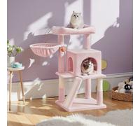 LEDREM Small Cat Tree, Cat Tower With Widened Perch For Large Cats Indoor, Kittens, Scratching Posts And Ramp
