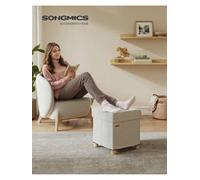 LEDREM Small Storage Ottoman, 38 X 38 X 40 Cm, Folding Storage Cube With Lid, Footstool, Footrest, 37 L, Velvet Surface, For Bedroom