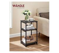 VASAGLE Sofa Side Table, 3-Tier End Table, Bedside Table with Steel Frame, for Living Room, Bedroom, Home Office, Industrial Style, Ink Black LET273B16