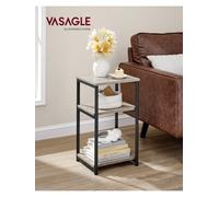 LEDREM Sofa Side Table, 3-Tier End Table, Bedside Table With Steel Frame, For Living Room, Bedroom, Home Office, Industrial Style