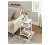 LEDREM Sofa Side Table, 3-Tier End Table, Bedside Table With Steel Frame, For Living Room, Bedroom, Home Office, Industrial Style